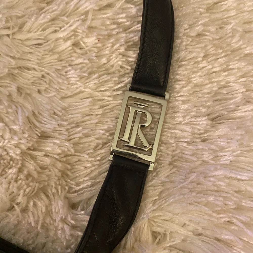 Rugby Ralph Lauren Black Leather Shoulder Bag with Curved Strap - Picture 9 of 9